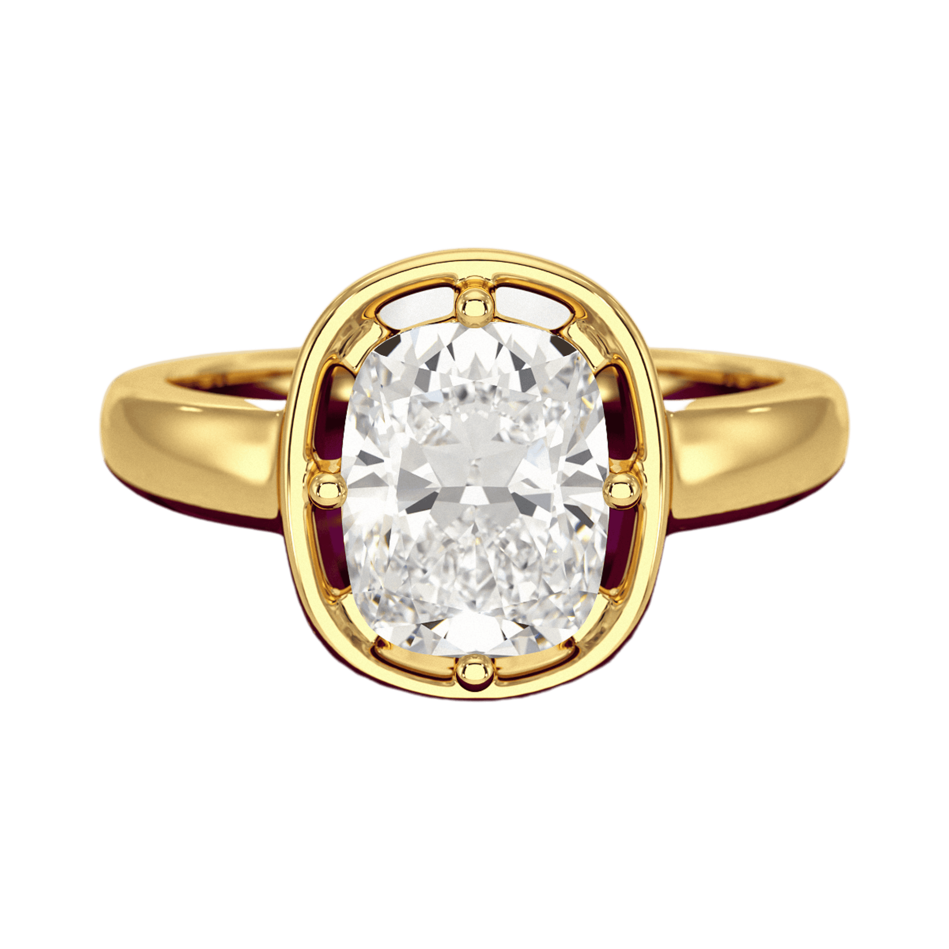 2.50 Carat Elongated Cushion Cut Diamond Minimalist Engagement Ring