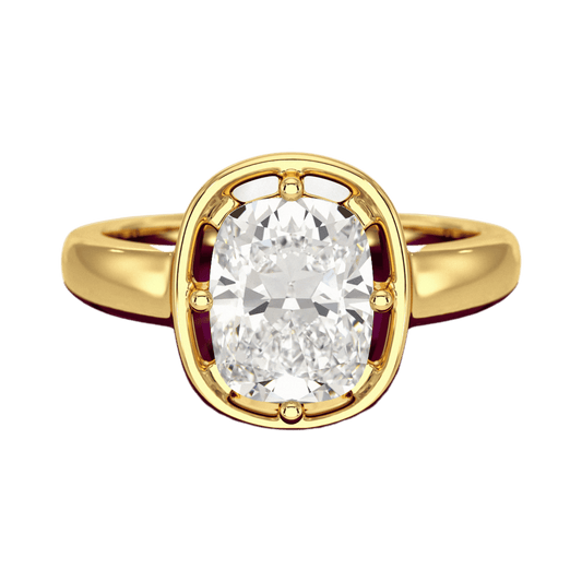 2.50 Carat Elongated Cushion Cut Diamond Minimalist Engagement Ring