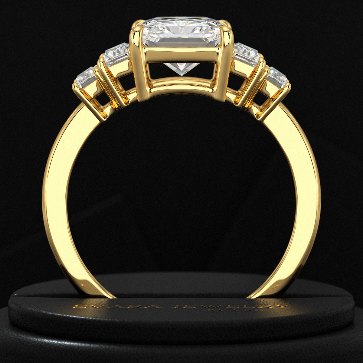 3 Carat Radiant Cut Lab Grown Diamond Art Deco Engagement Ring - Evara Jewelry LLC