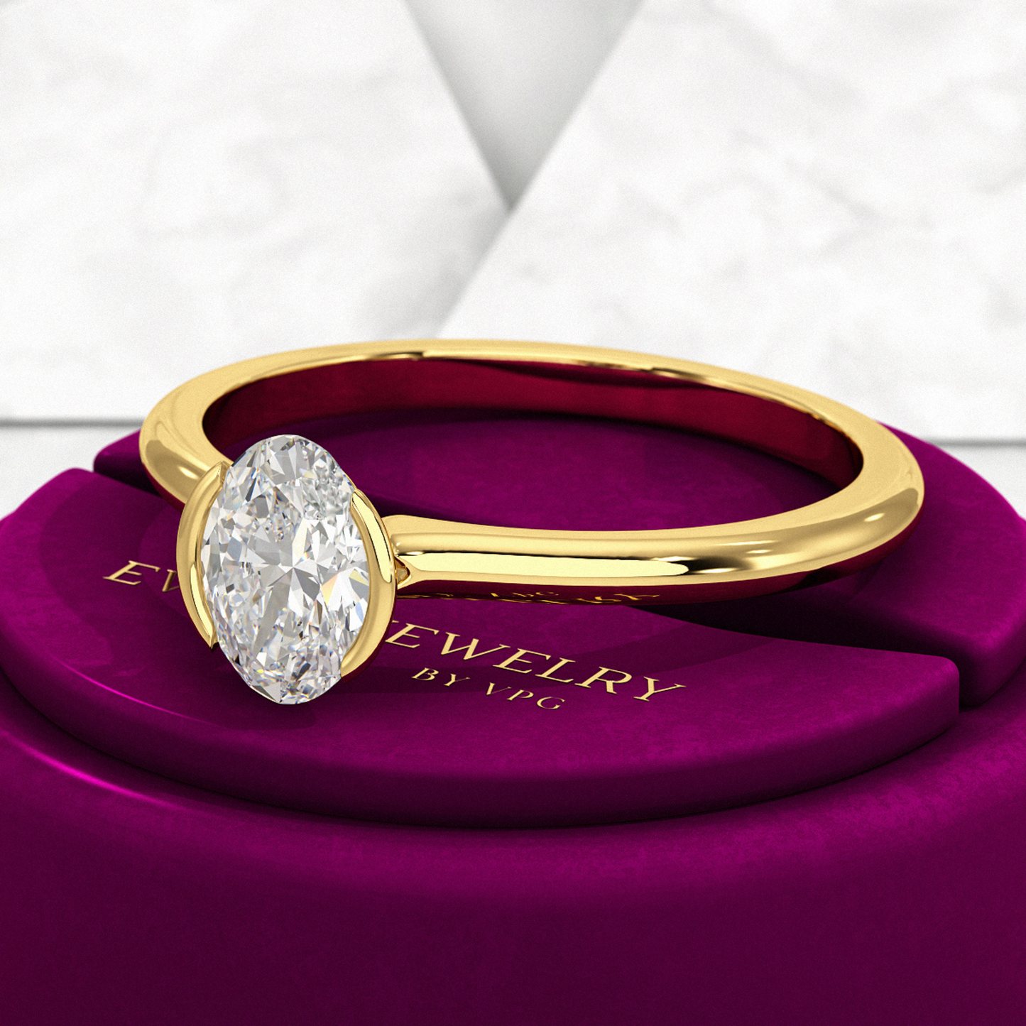 0.70 Carat Oval Cut Diamond Dainty Statement Ring - Evara Jewelry LLC