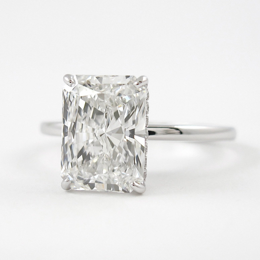3.00 Carat Radiant Cut Diamond Engagement Ring with Hidden Halo - Evara Jewelry LLC
