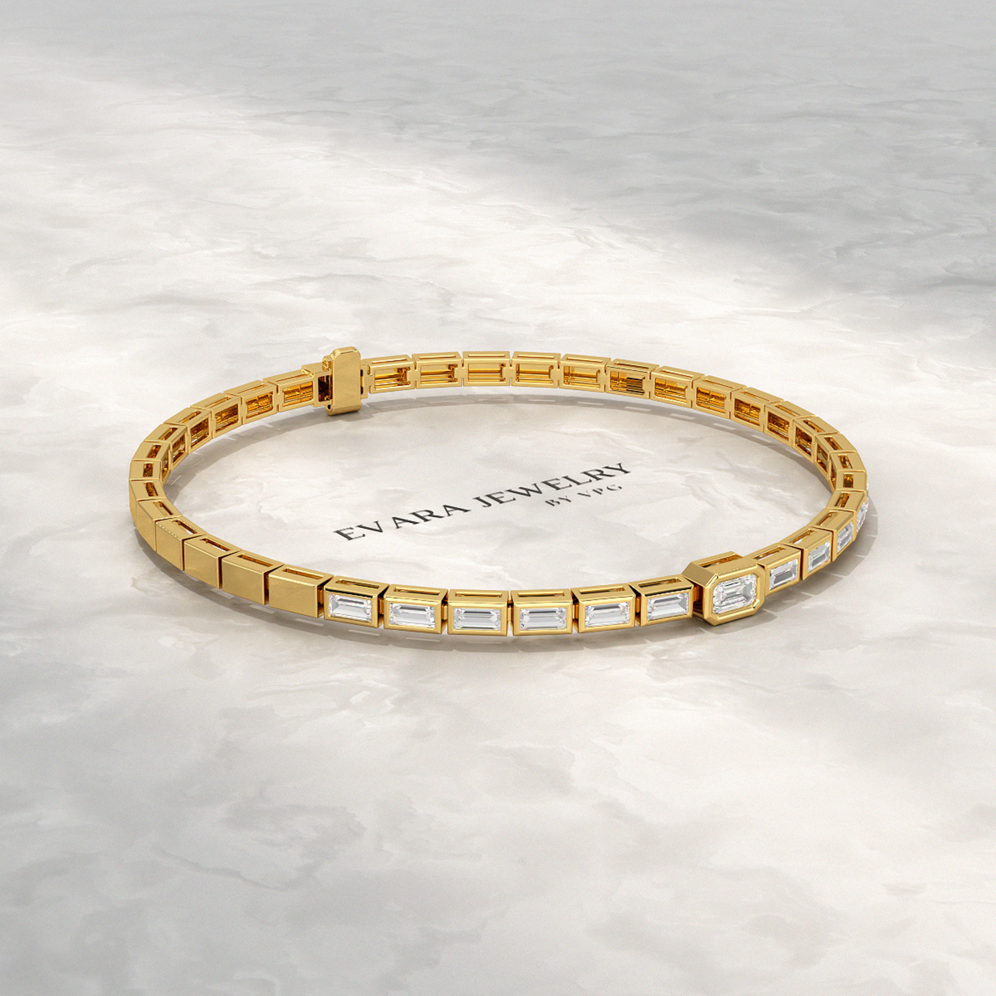 2 Carat Emerald Cut Diamond Tennis Bracelet with Lab Grown Diamonds - Evara Jewelry LLC