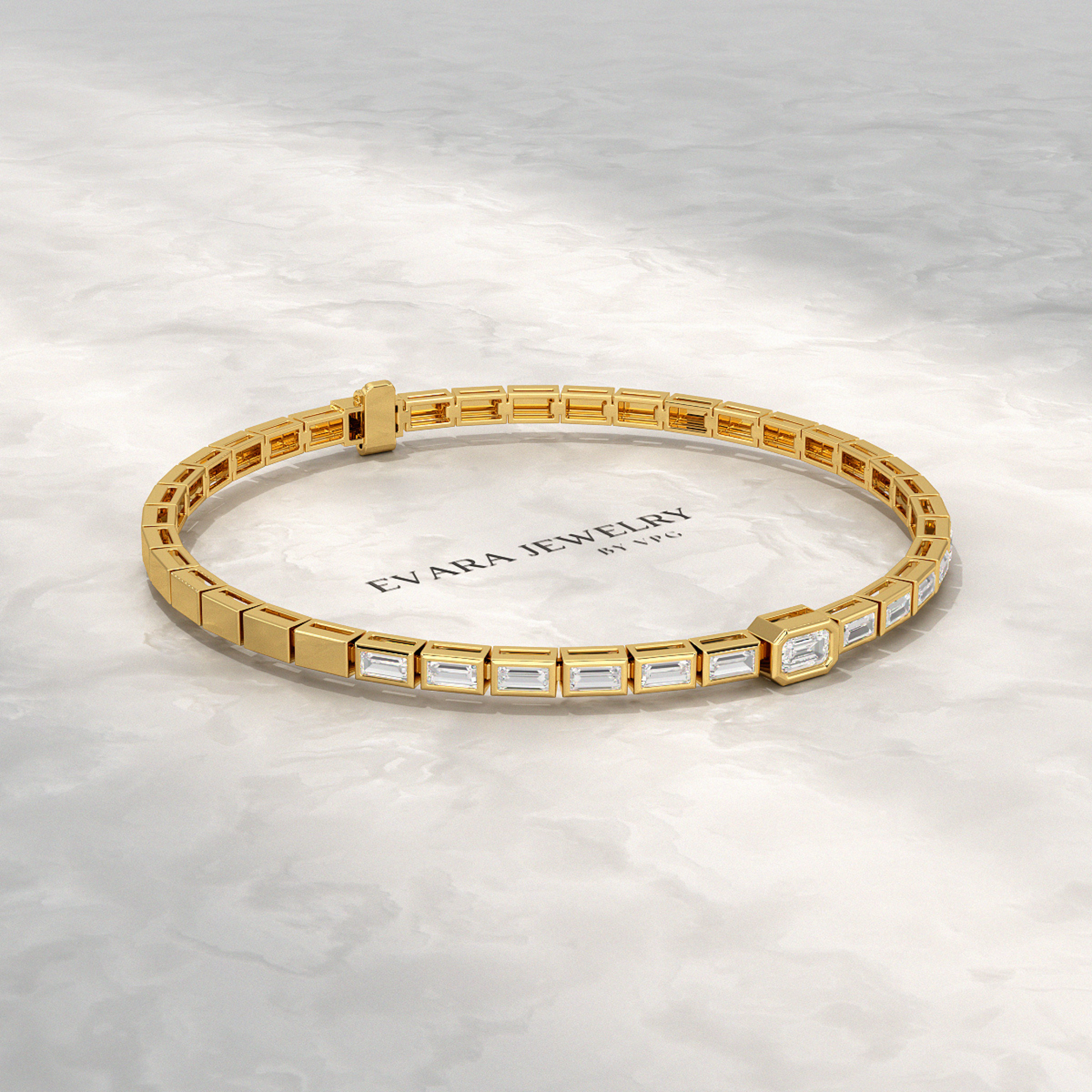 2 Carat Emerald Cut Diamond Tennis Bracelet with Lab Grown Diamonds - Evara Jewelry LLC