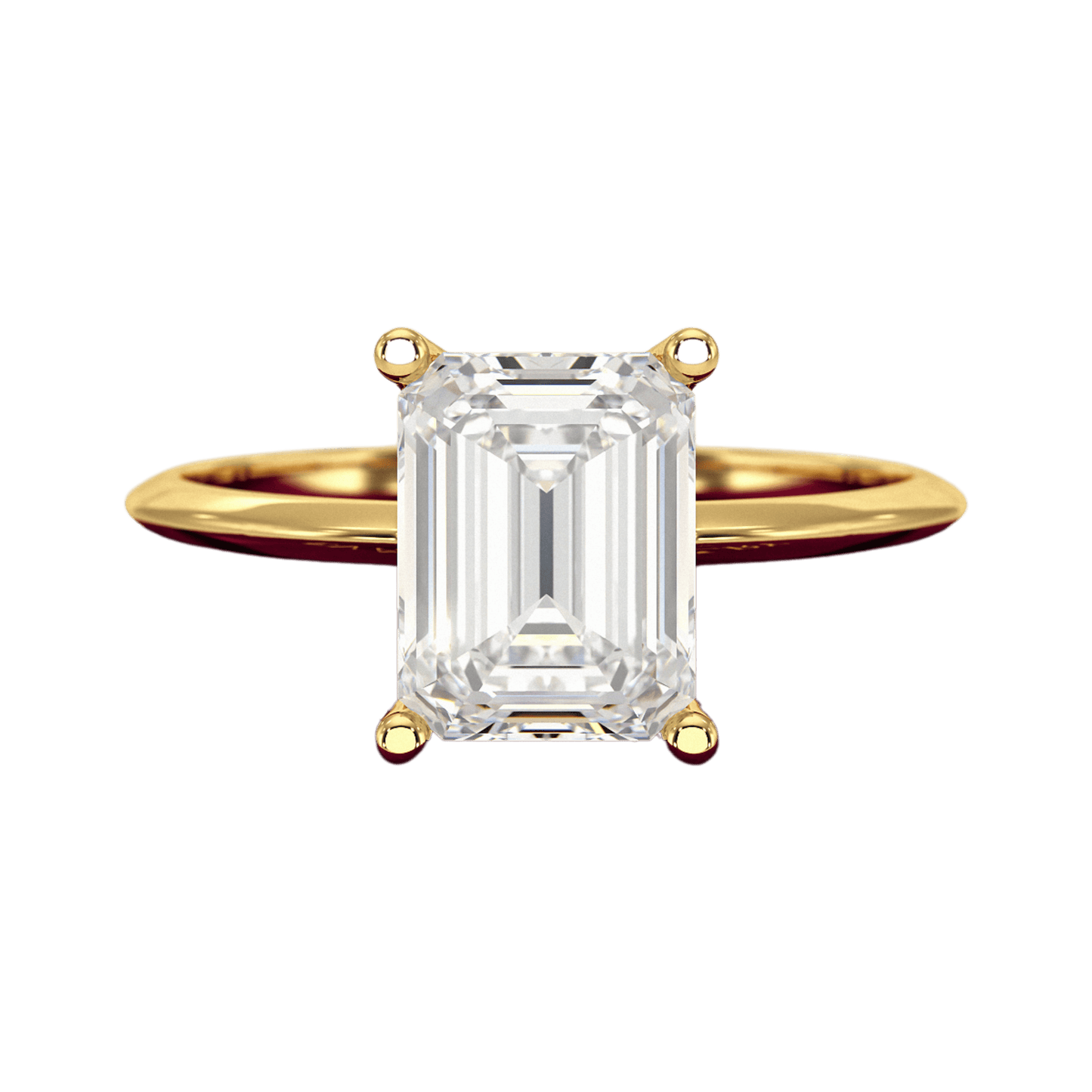 2 Carat Emerald Cut Diamond Knife Edge Solitaire Engagement Ring