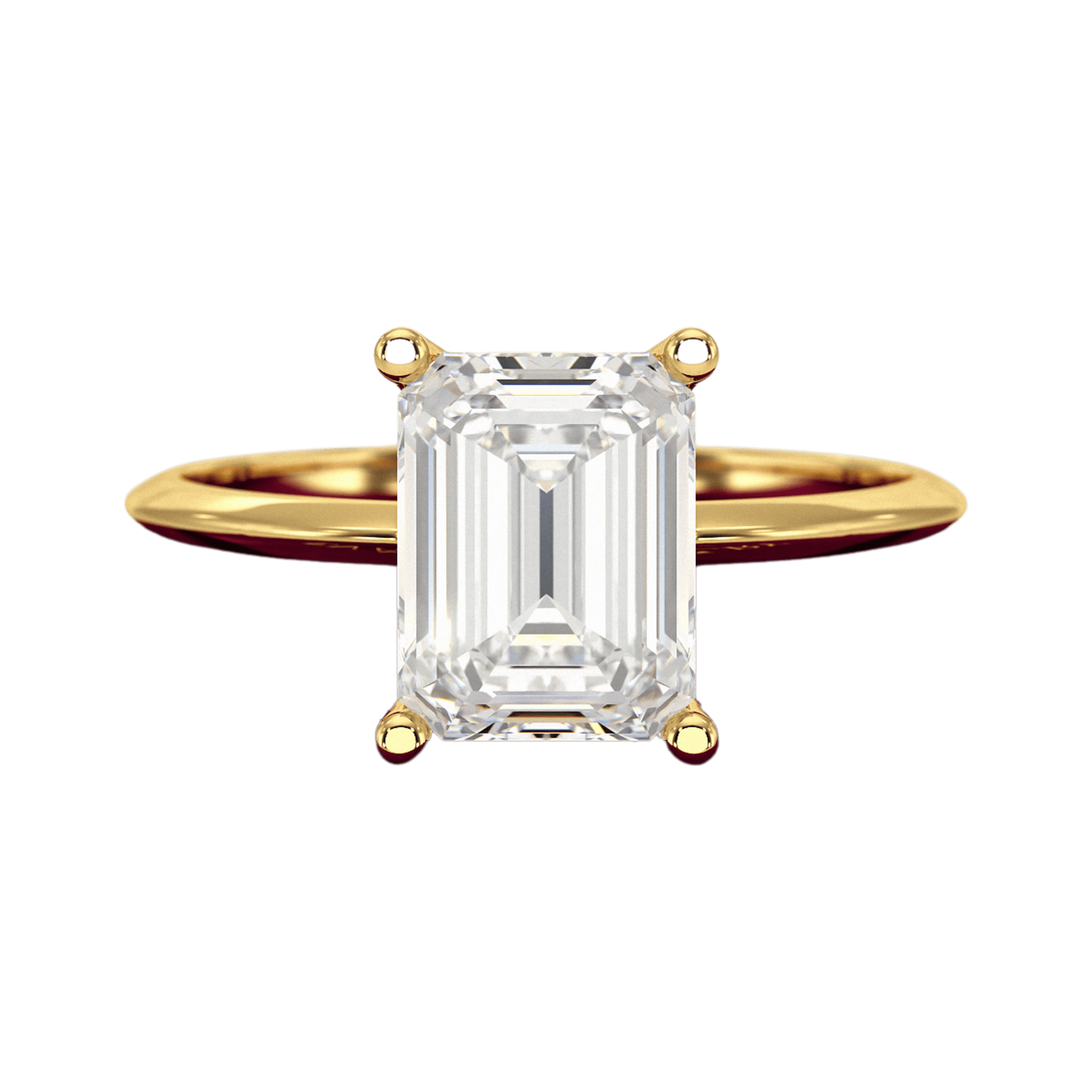2 Carat Emerald Cut Diamond Knife Edge Solitaire Engagement Ring