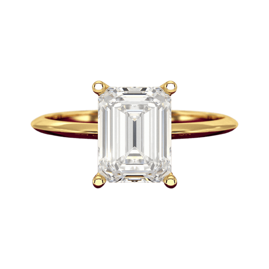 2 Carat Emerald Cut Diamond Knife Edge Solitaire Engagement Ring