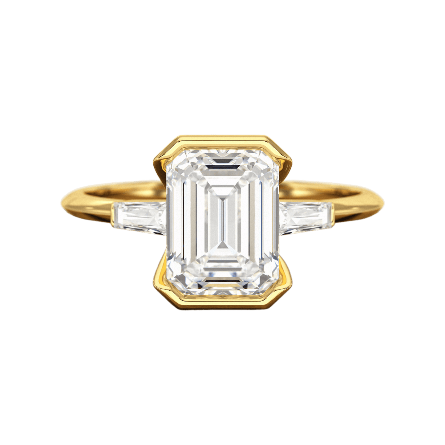 2 Carat Emerald Cut Lab Grown Diamond Anniversary Ring