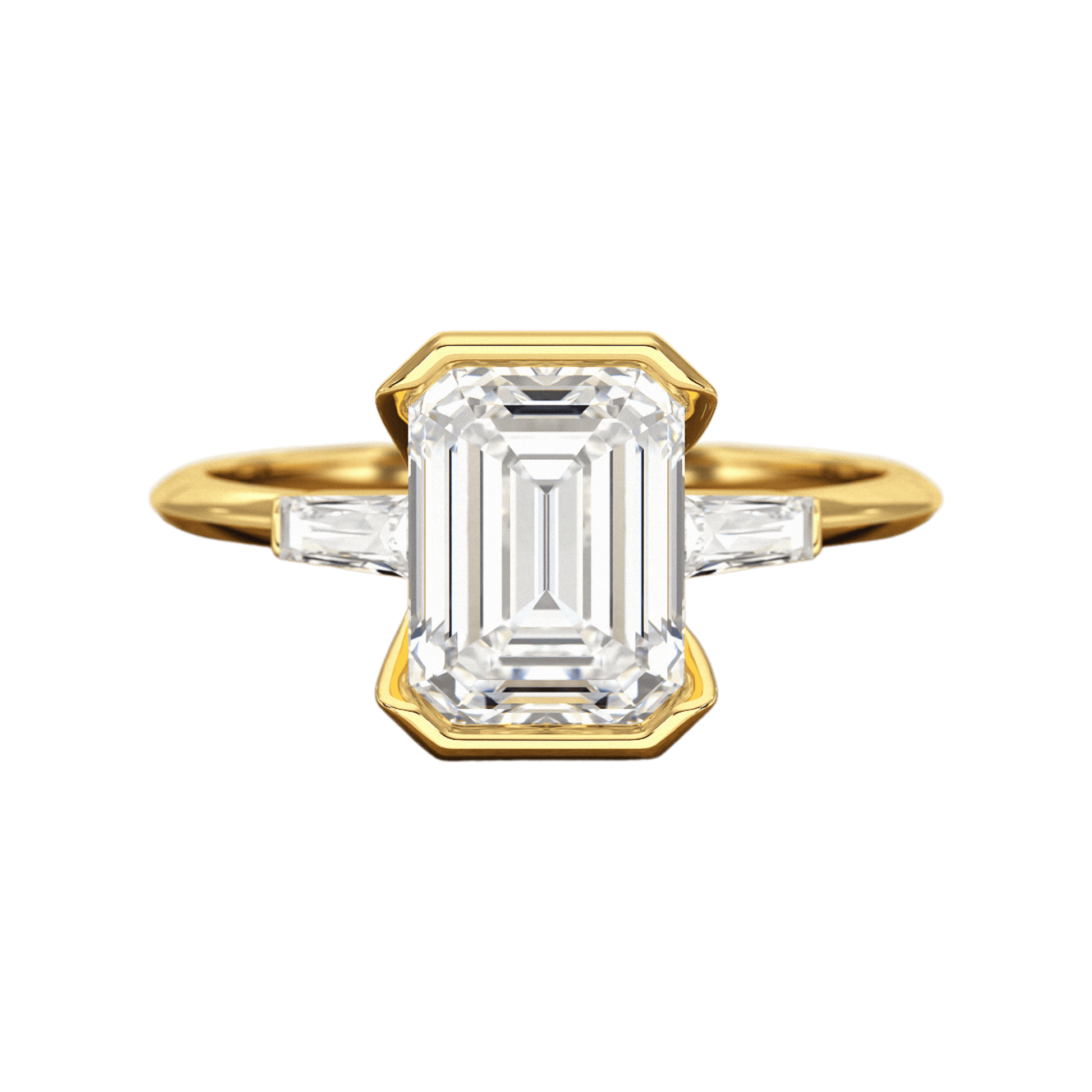 2 Carat Emerald Cut Lab Grown Diamond Anniversary Ring