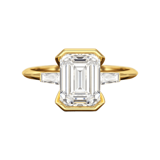 2 Carat Emerald Cut Lab Grown Diamond Anniversary Ring