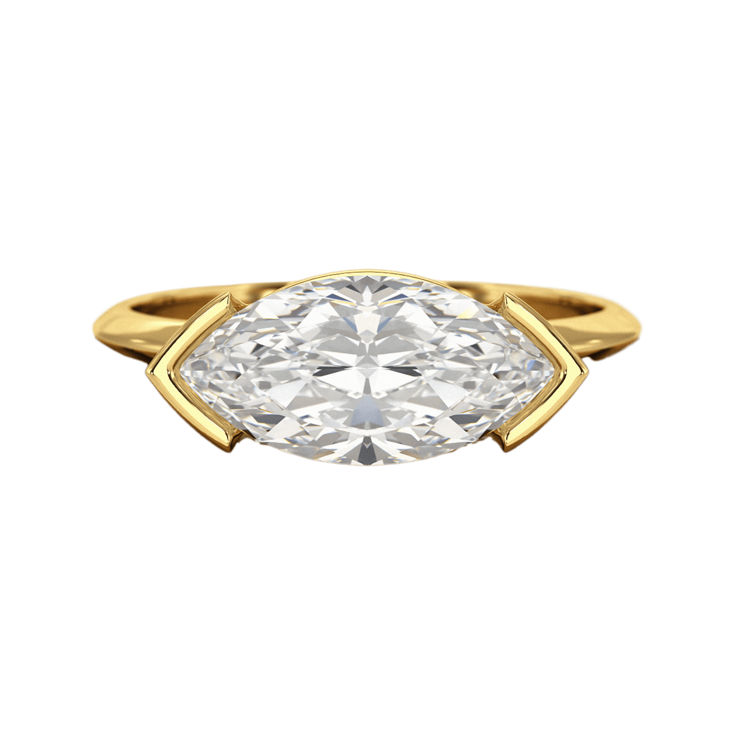 2 Carat Marquise Cut East West Diamond Proposal Ring