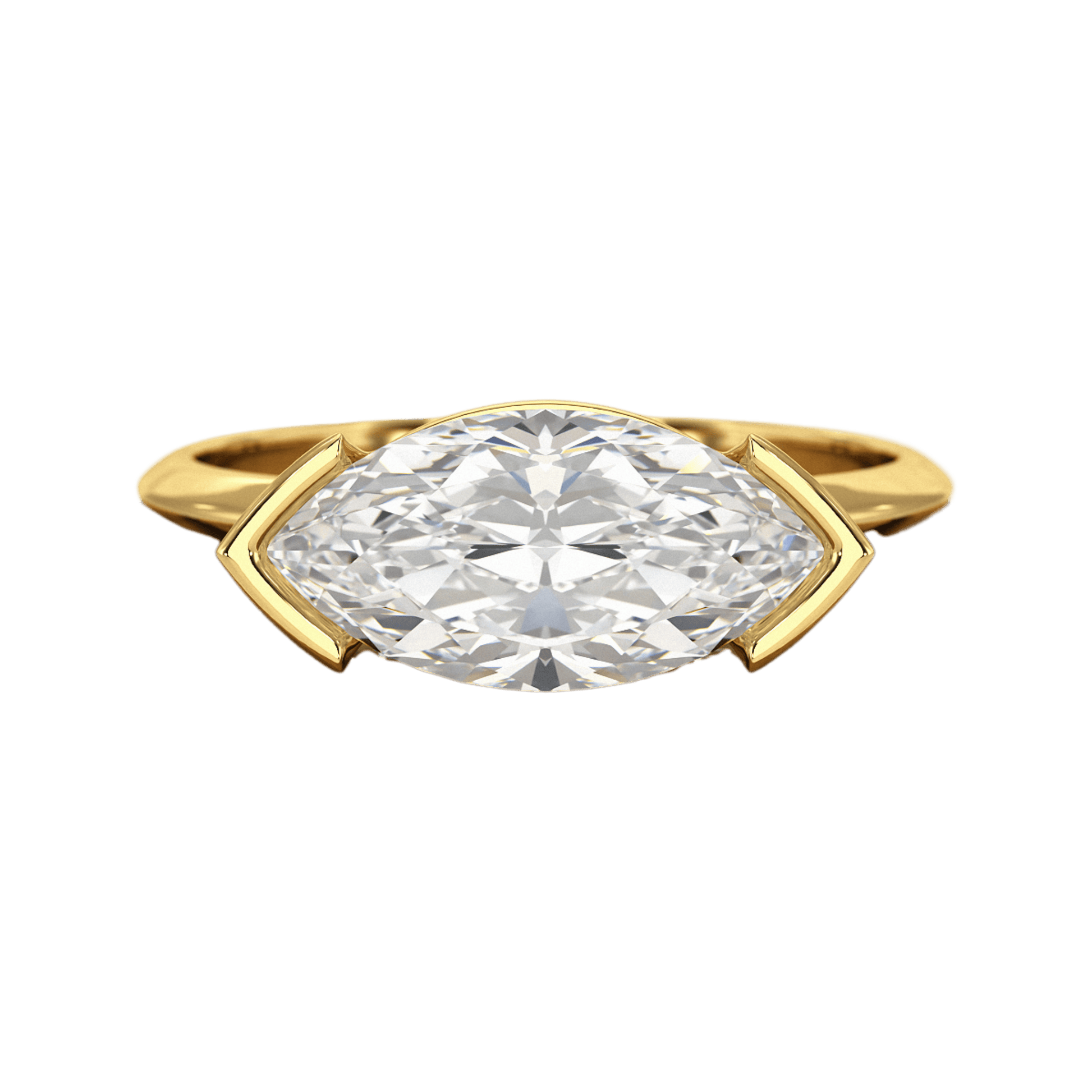 2 Carat Marquise Cut East West Diamond Proposal Ring