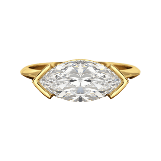 2 Carat Marquise Cut East West Diamond Proposal Ring
