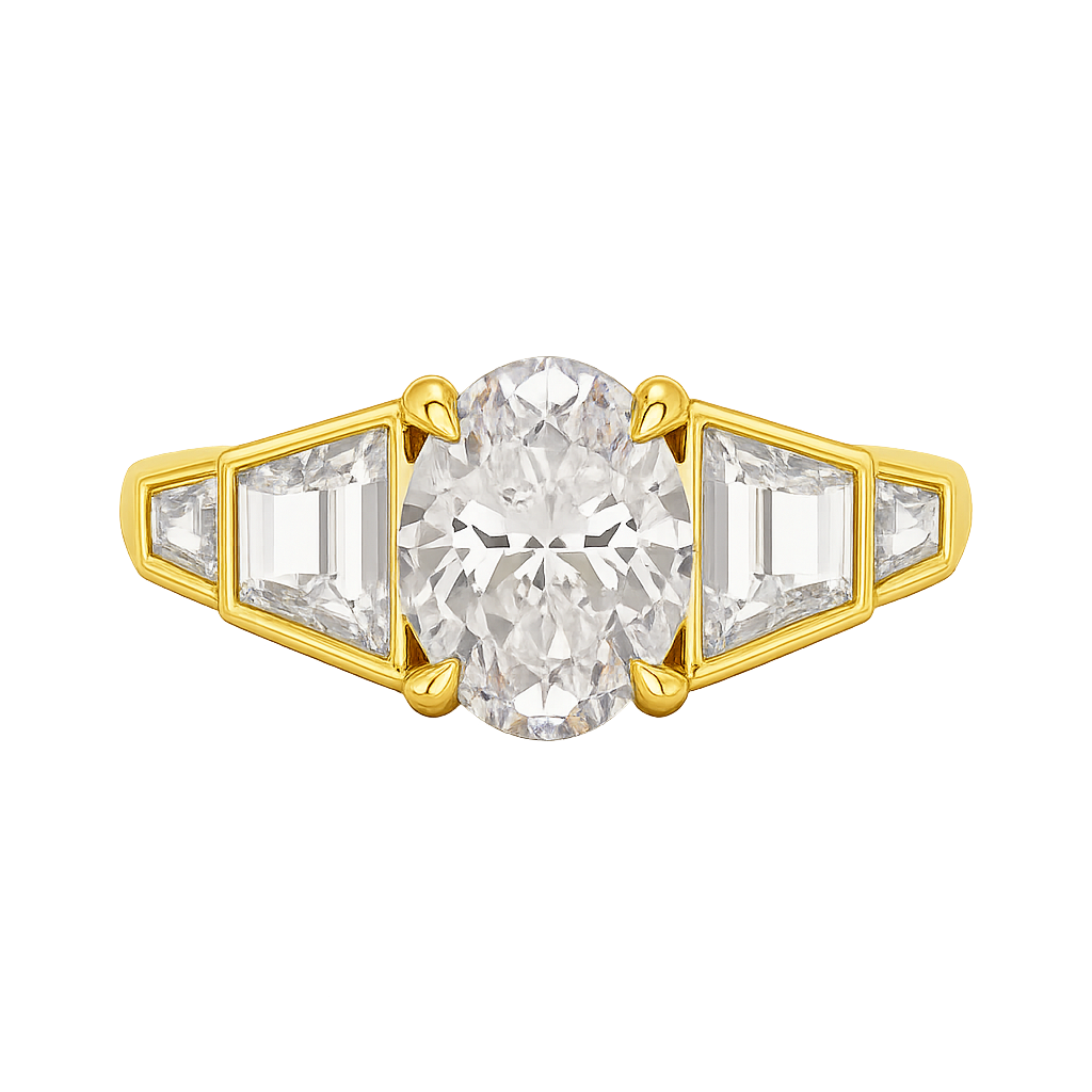 2 Carat Oval Diamond Victorian Vintage Engagement Ring