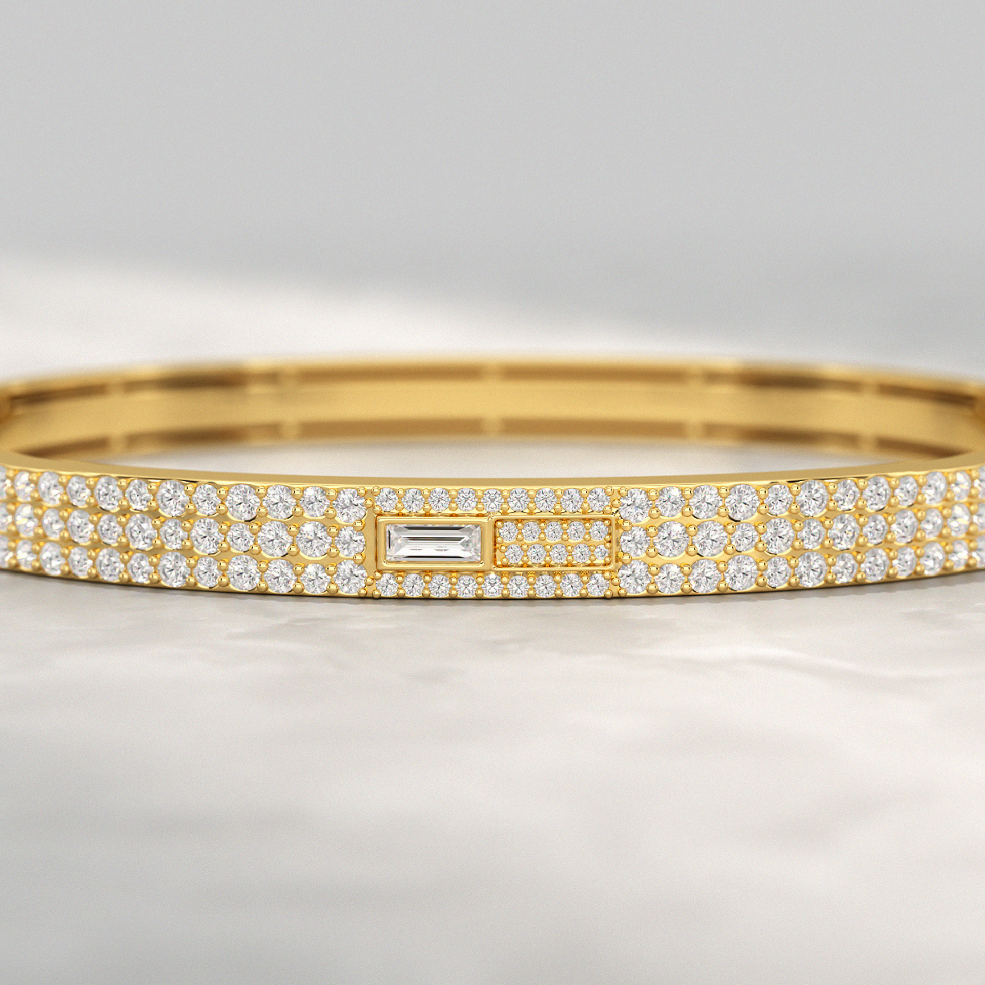 3.12 Carat Diamond Cuff Bracelet in 10K, 14K, 18K Solid Gold - Evara Jewelry LLC