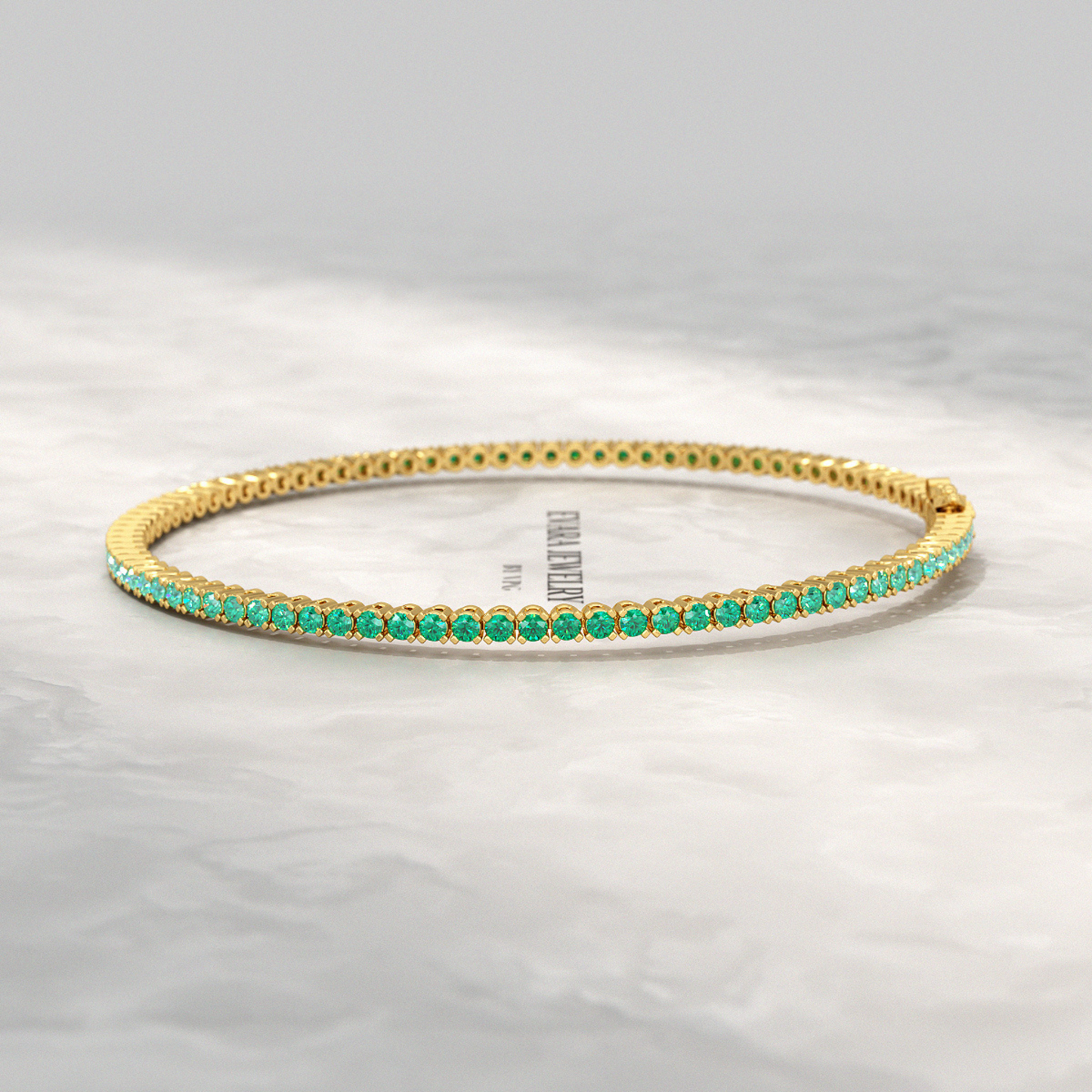 Natural Emerald Ombre 3.12 Carats Tennis Bracelet in 14K/18K Yellow Gold - Evara Jewelry LLC