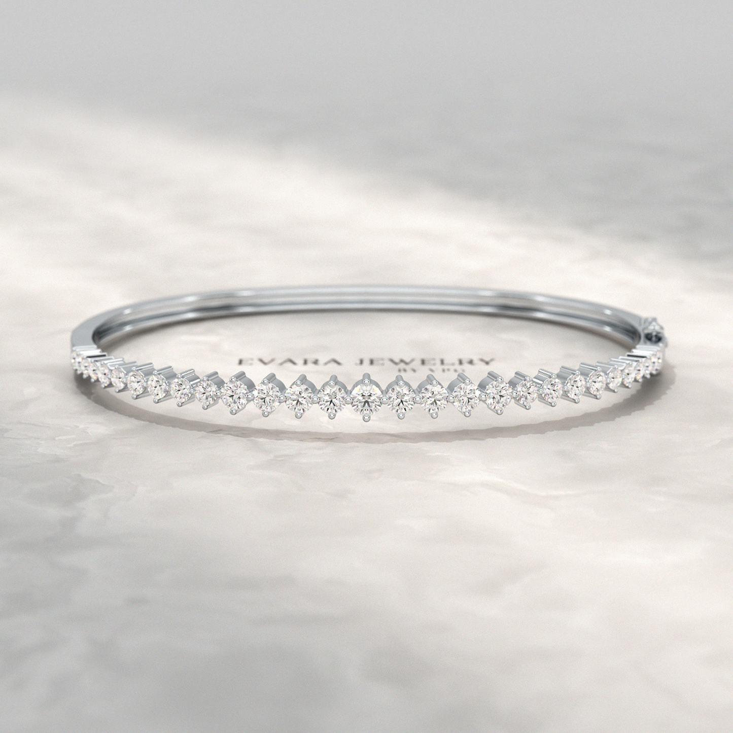 2.00 Carats Lab Grown Diamond Graduation Cuff Bangle Bracelet - Evara Jewelry LLC