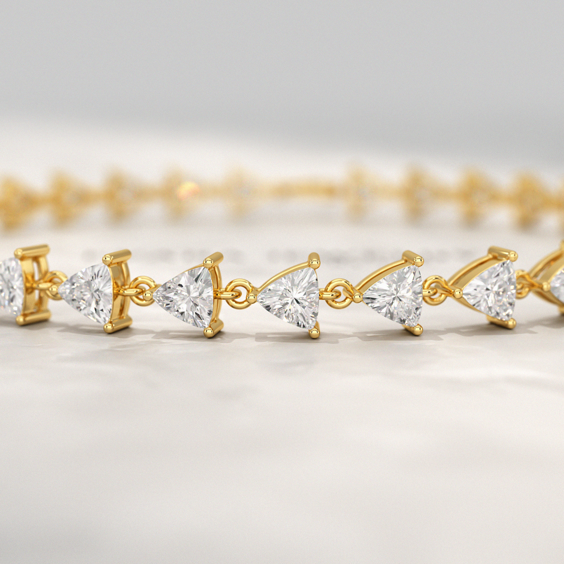 6.40 Carats Trilliant Cut Lab Grown Diamond Bracelet - Evara Jewelry LLC