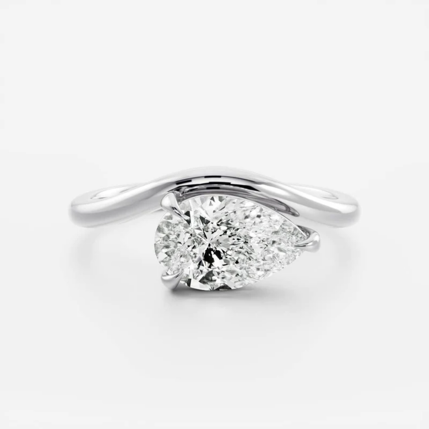 1.50 Carat Pear Cut East West Engagement Ring - Evara Jewelry LLC