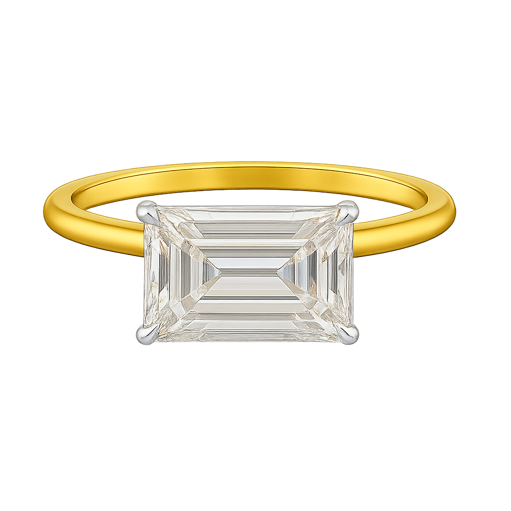 3.00 Carat Emerald Cut East West Diamond Proposal Ring
