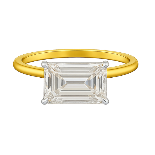 3.00 Carat Emerald Cut East West Diamond Proposal Ring