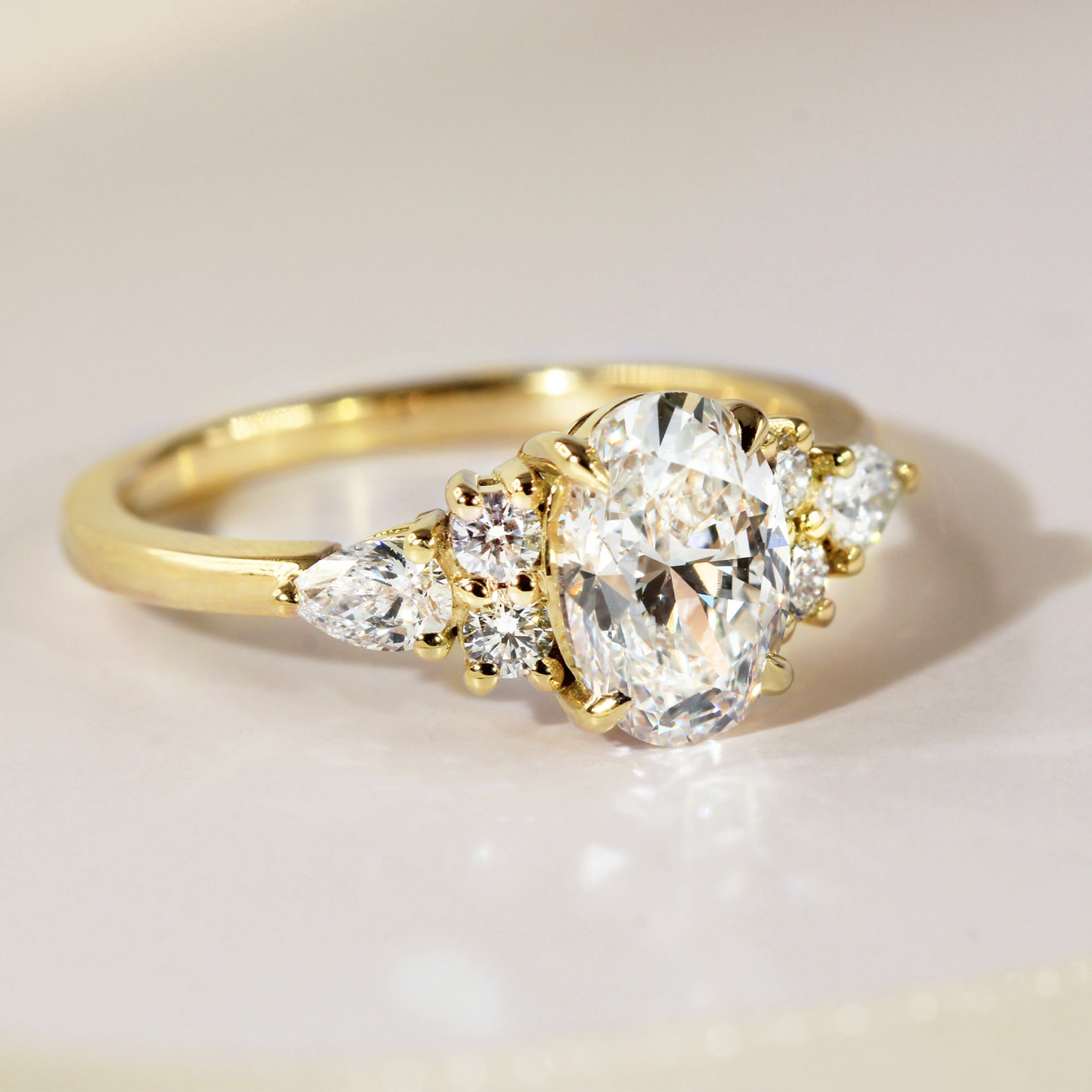 1 Carat Oval Diamond Art Deco Engagement Ring - Evara Jewelry LLC