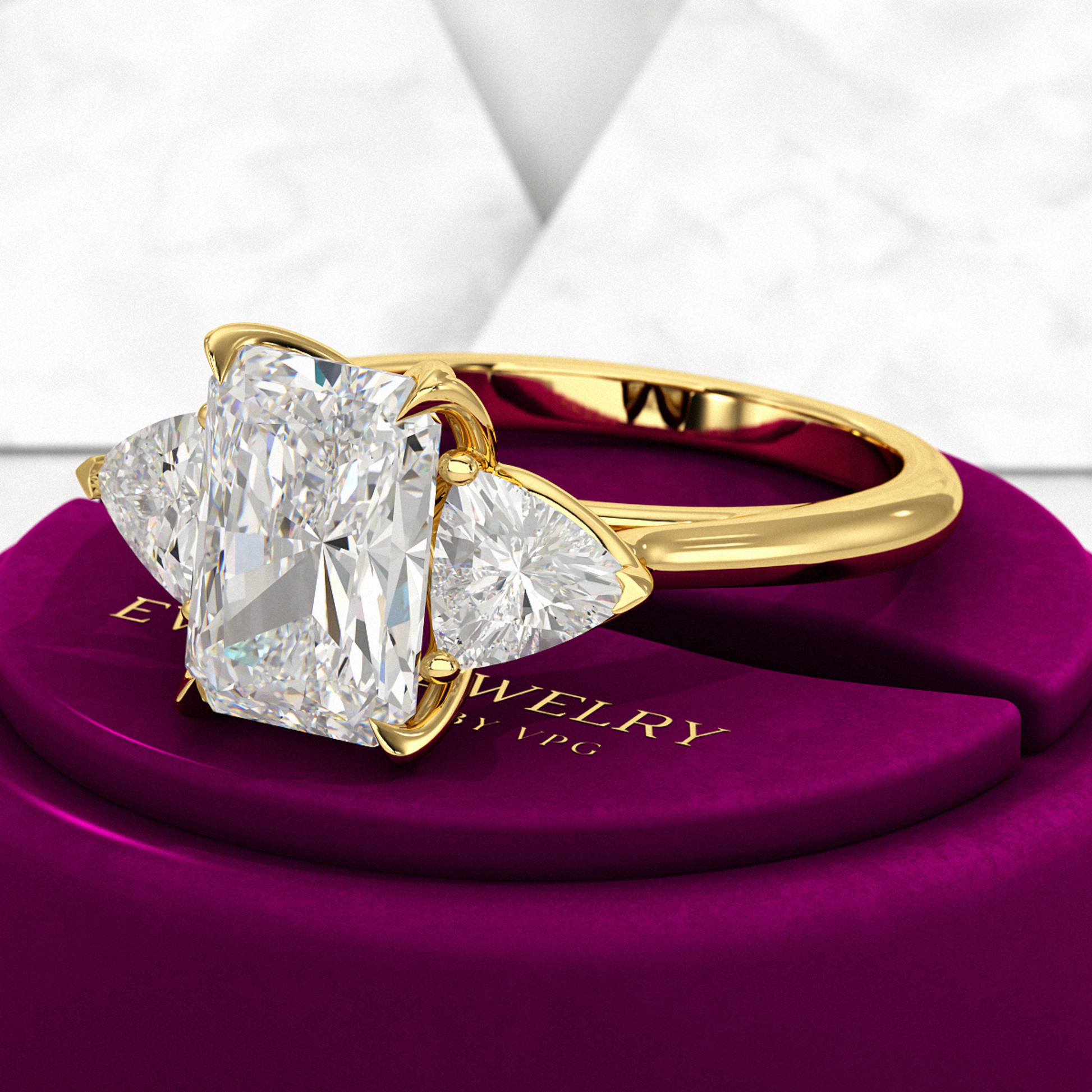 3.00 Carat Radiant Cut Diamond Engagement Ring - Evara Jewelry LLC