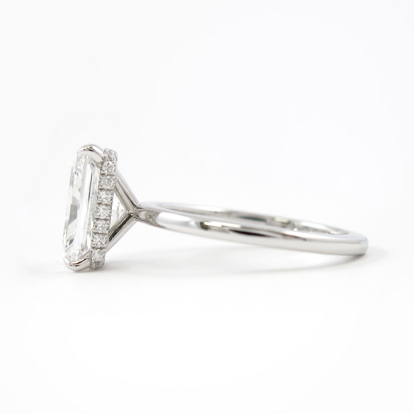 3.00 Carat Radiant Cut Diamond Engagement Ring with Hidden Halo - Evara Jewelry LLC