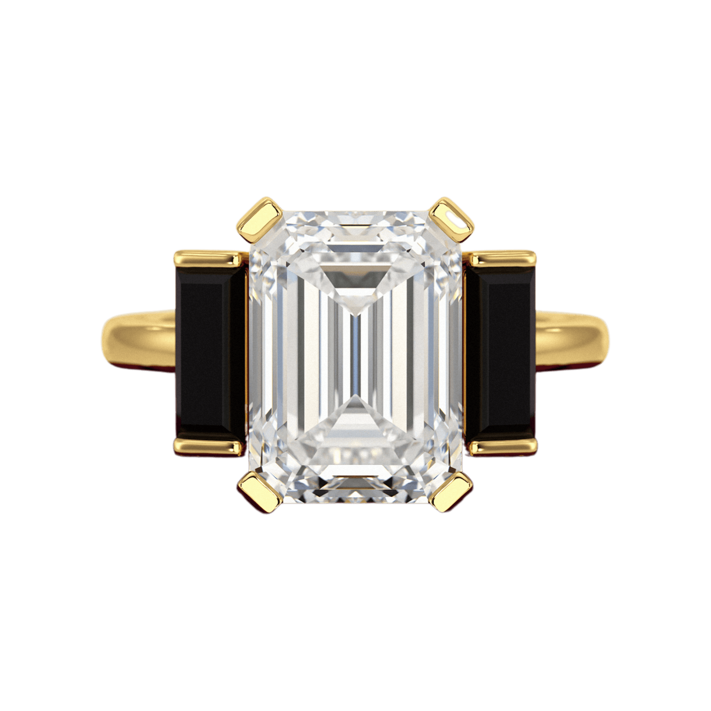 3 Carat Emerald Cut Art Deco Lab Grown Diamond Engagement Ring