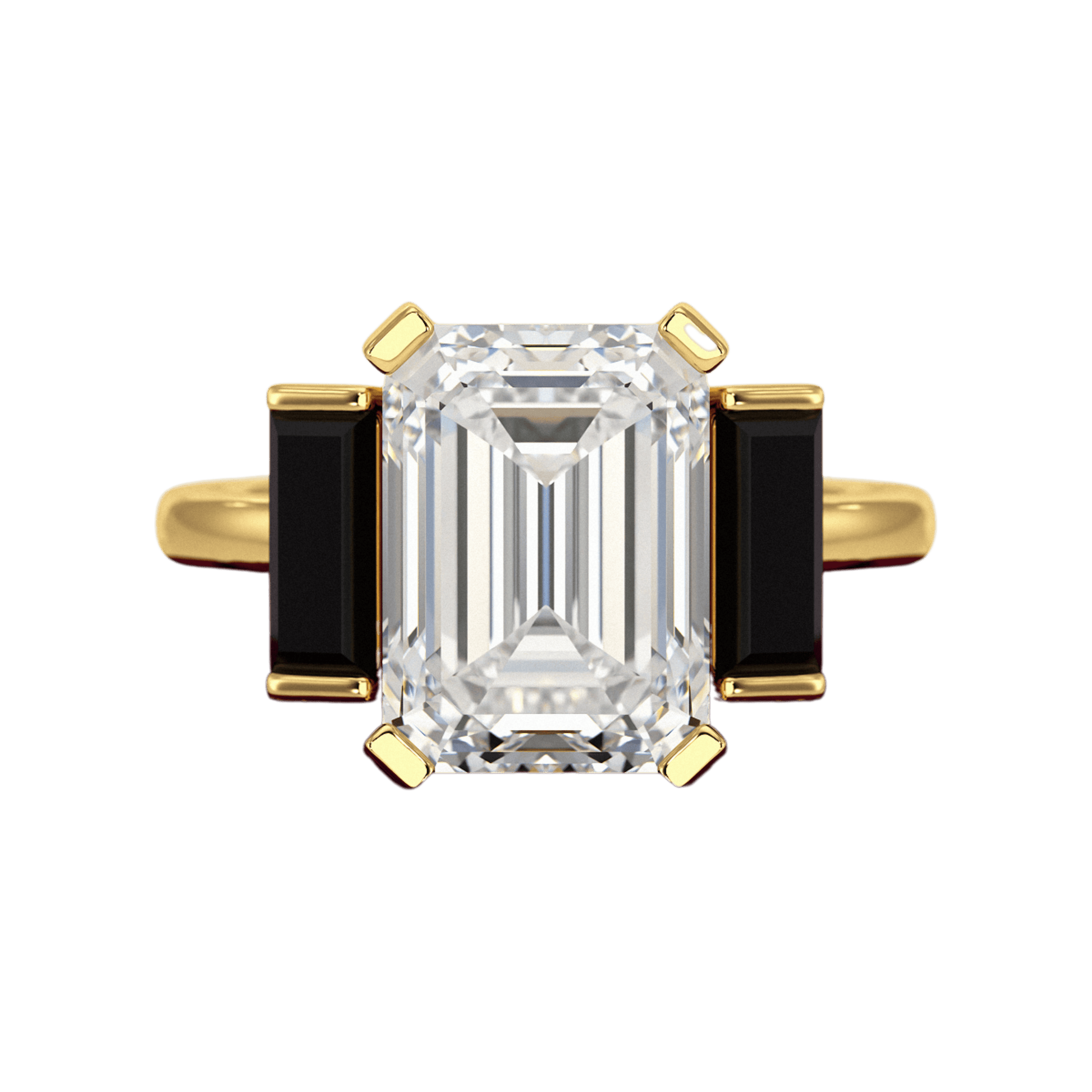 3 Carat Emerald Cut Art Deco Lab Grown Diamond Engagement Ring
