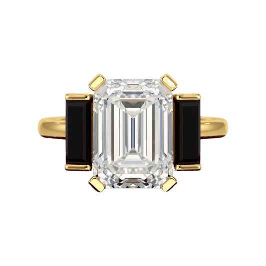 3 Carat Emerald Cut Art Deco Lab Grown Diamond Engagement Ring