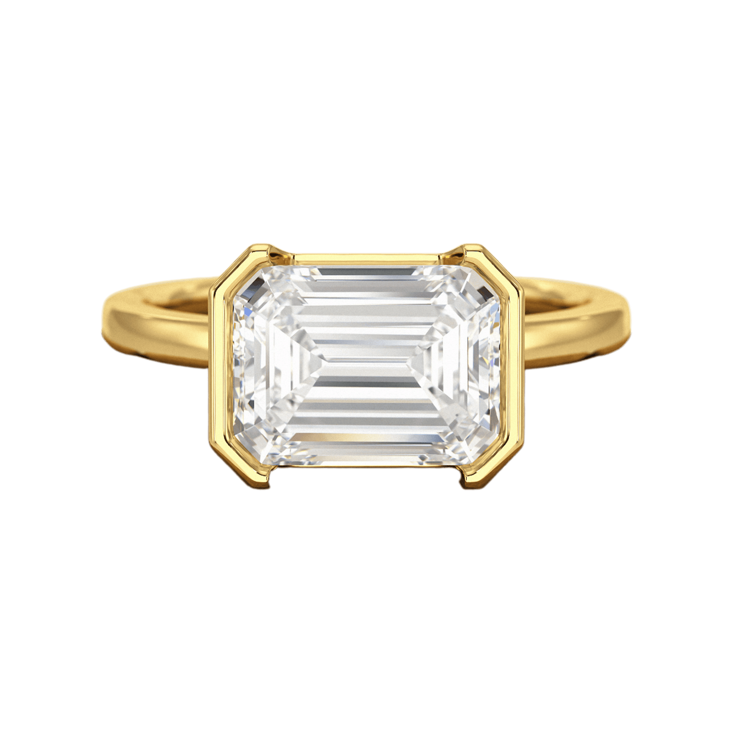 3 Carat Emerald Cut East West Anniversary Ring