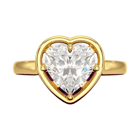 3 Carat Heart Cut Diamond Solitaire Minimalist Engagement Ring