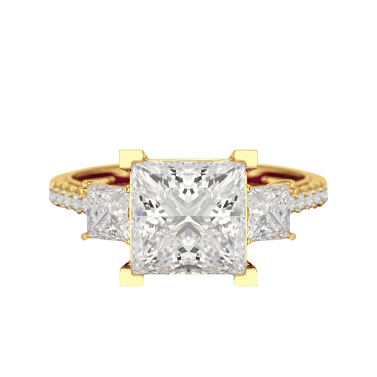 3 Carat Princess Cut Lab Grown Diamond Wedding Ring