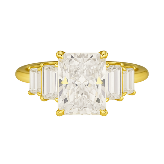 3 Carat Radiant Cut Lab Grown Diamond Art Deco Engagement Ring