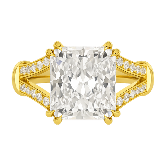 3 Carat Radiant Cut Lab Grown Diamond Split Shank Engagement Ring
