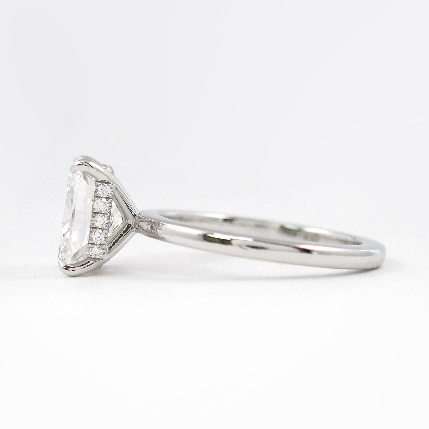 2 Carat Elongated Cushion Cut Minimalist Engagement Ring - Evara Jewelry LLC