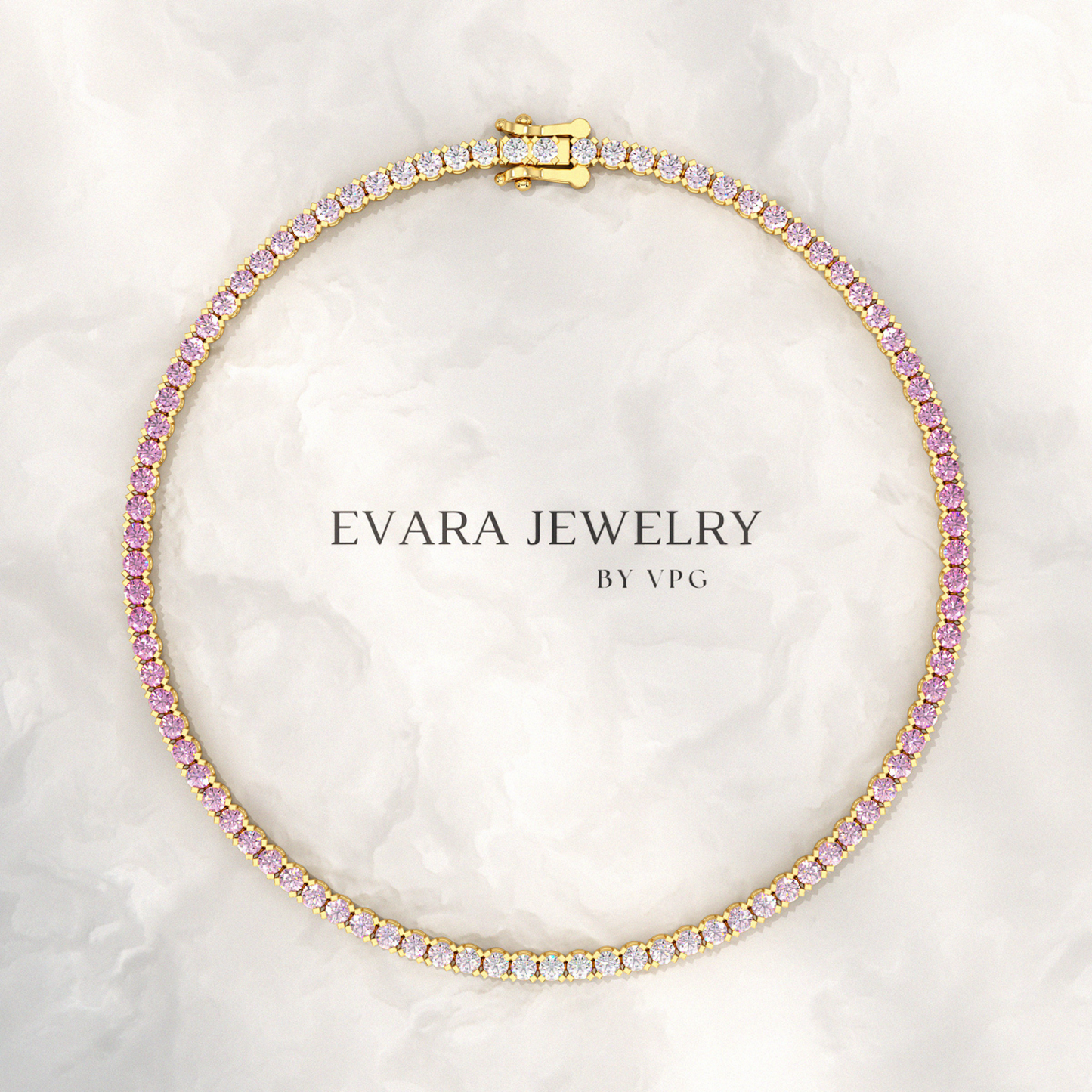 Ombre 3.28 Carats Natural Pink Sapphire Tennis Bracelet in 14K/18K Rose Gold - Evara Jewelry LLC