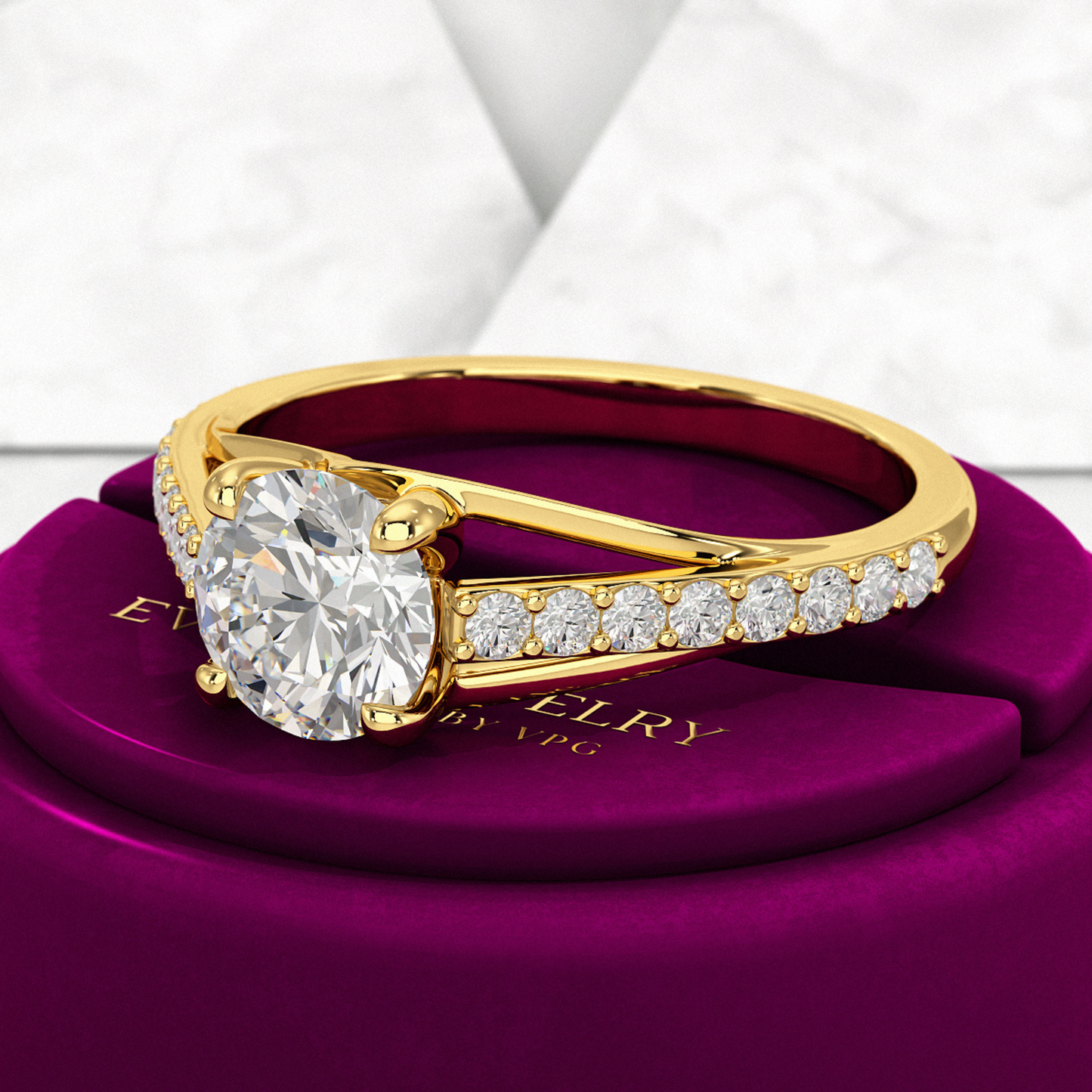 1.25 Carat Round Cut Diamond Engagement Ring - Evara Jewelry LLC