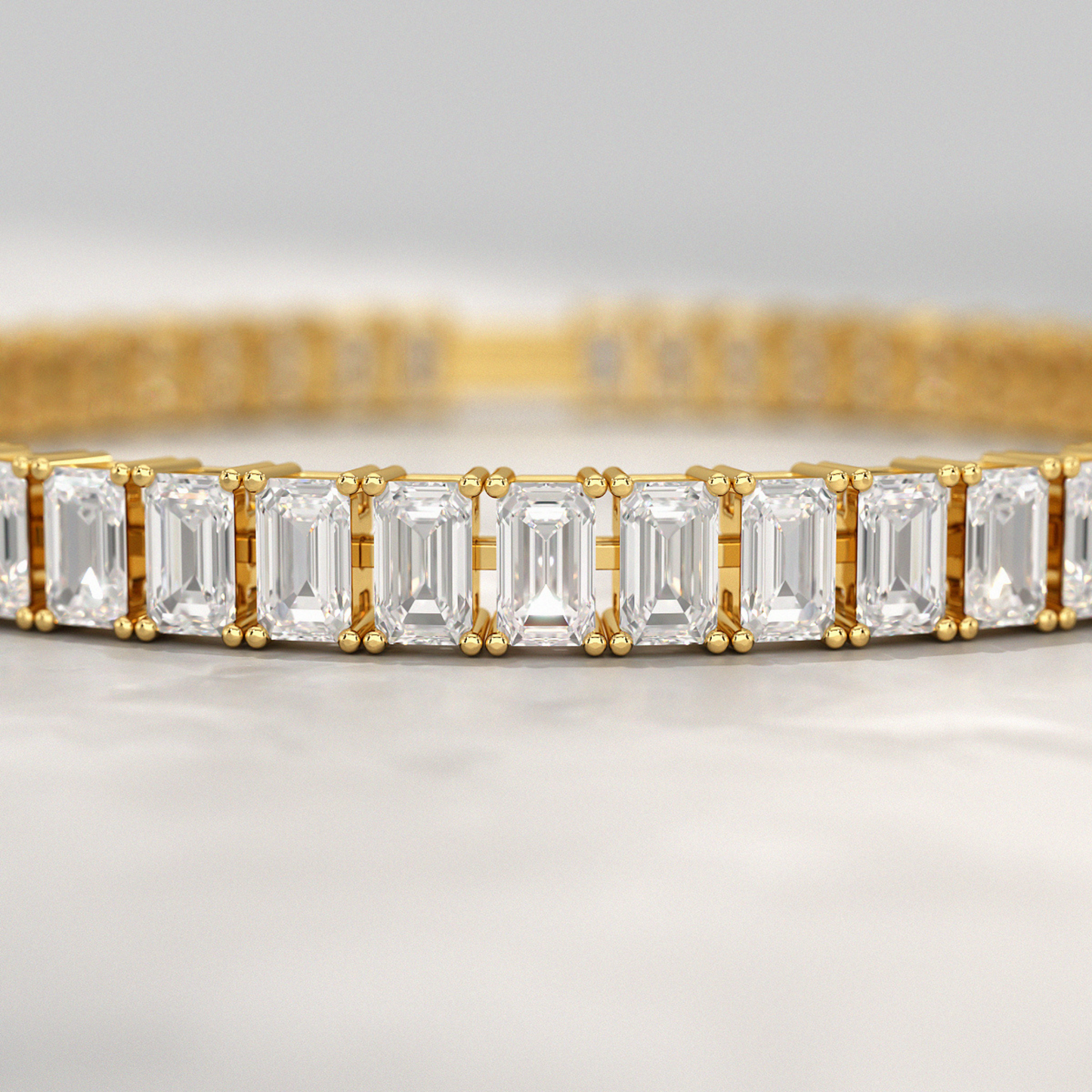 15 Carats Emerald Cut Lab Grown Diamond Tennis Bracelet - Evara Jewelry LLC