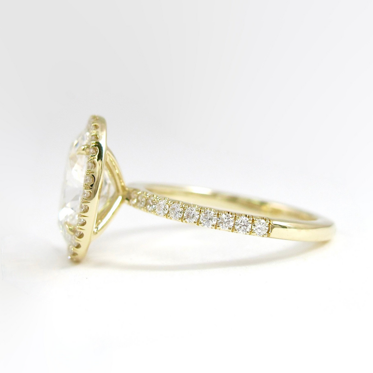 2 Carat Oval Cut Classic Halo Engagement Ring - Evara Jewelry LLC