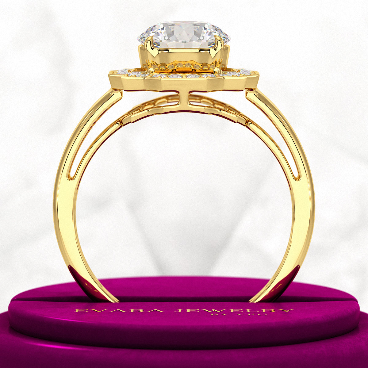 1.50 Carat Round Cut Art Deco Engagement Ring - Evara Jewelry LLC