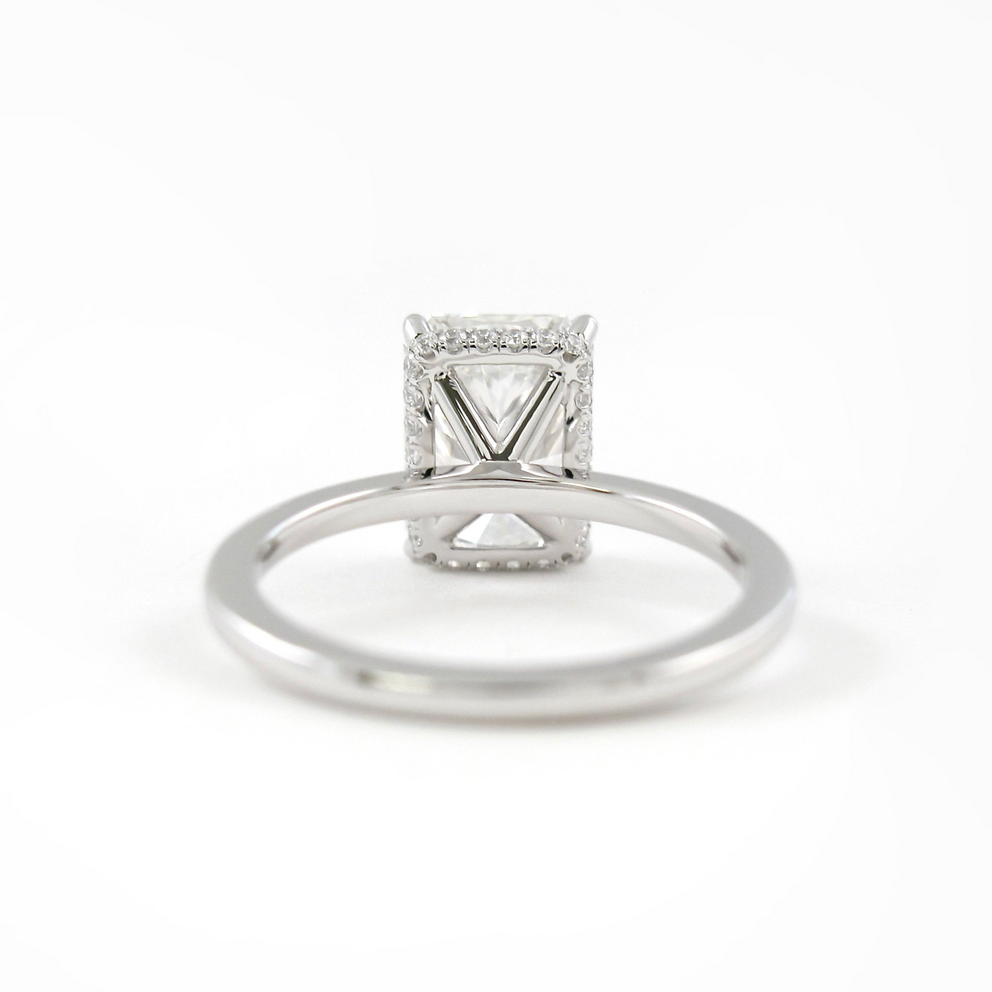 3.00 Carat Radiant Cut Diamond Engagement Ring with Hidden Halo - Evara Jewelry LLC