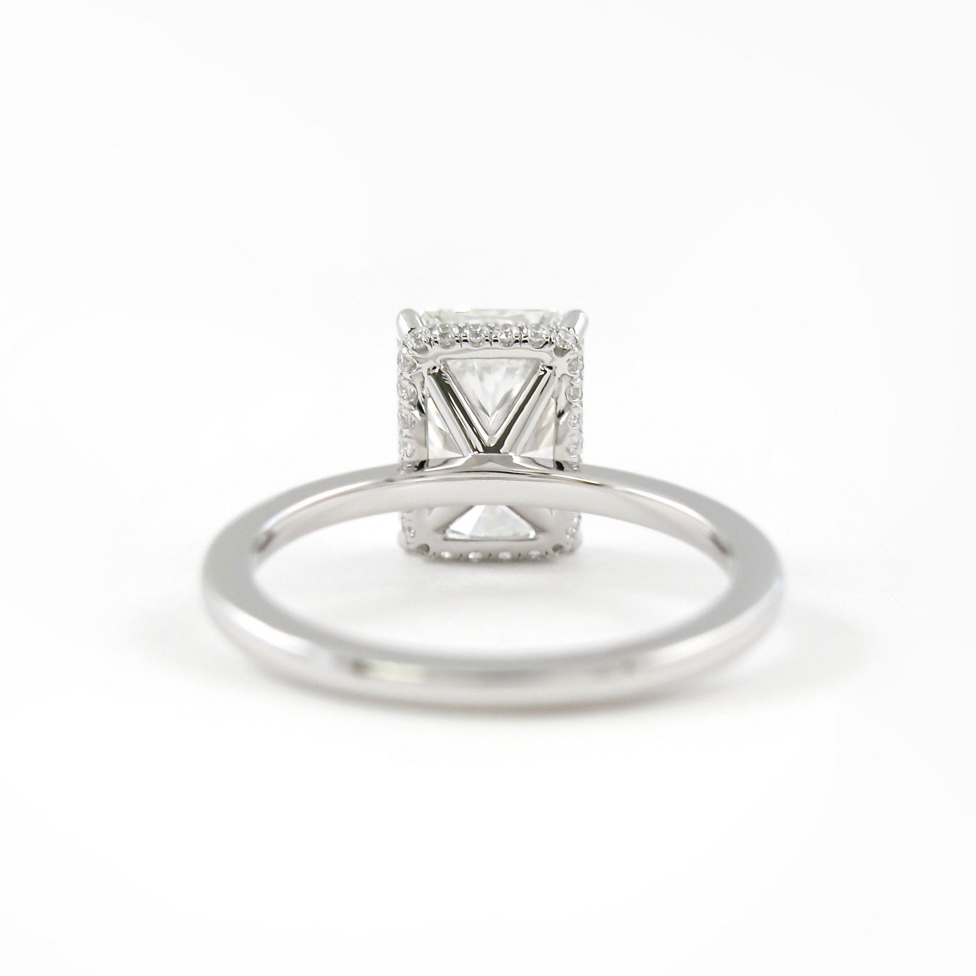 3.00 Carat Radiant Cut Diamond Engagement Ring with Hidden Halo - Evara Jewelry LLC