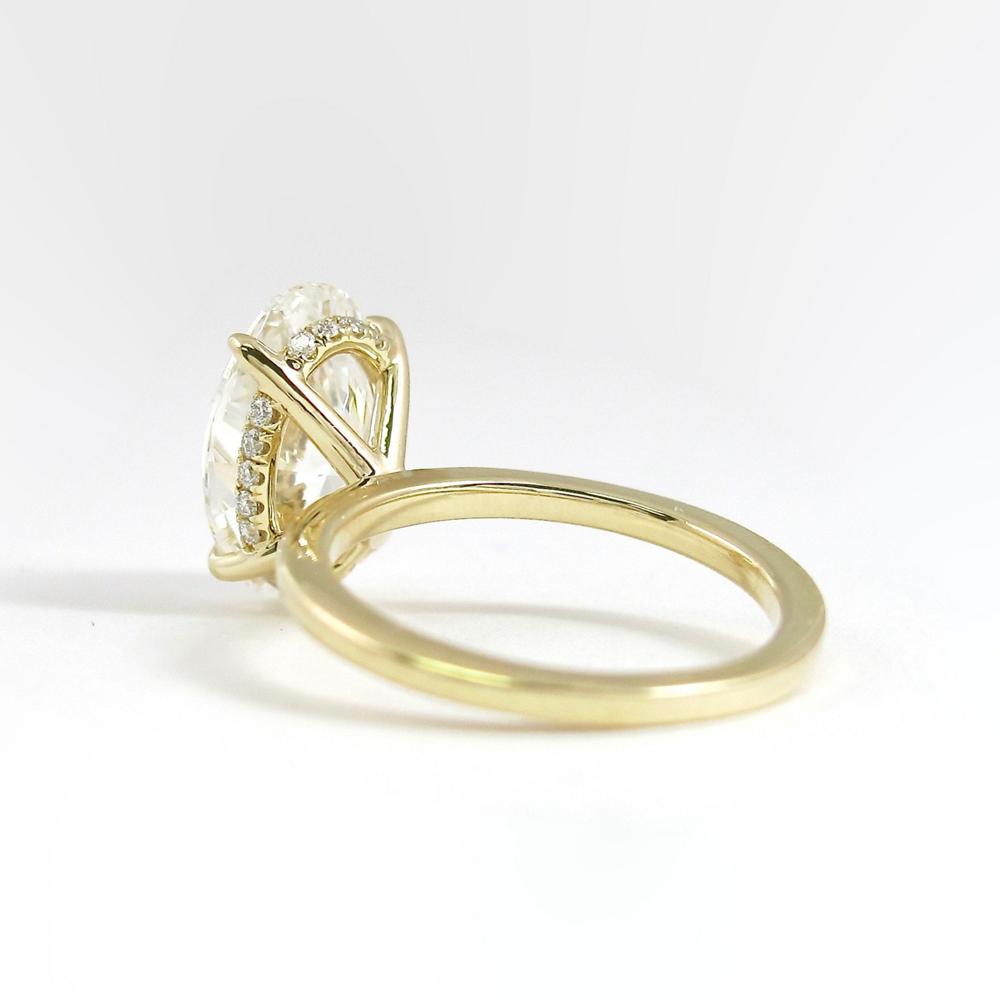 2.20 Carat Oval Cut Diamond Hidden Halo Engagement Ring - Evara Jewelry LLC