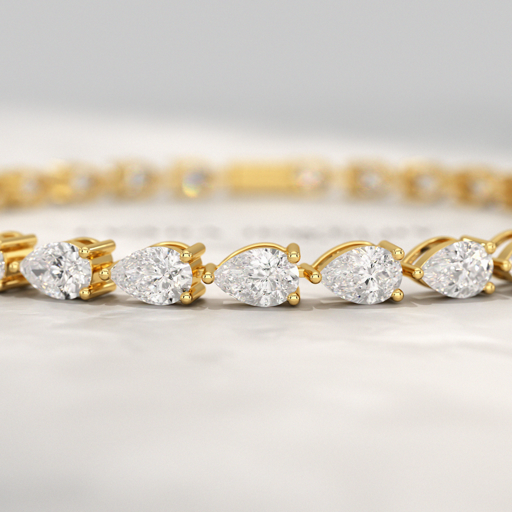 11 Carats Pear Cut Diamond Luxury Tennis Bracelet - Evara Jewelry LLC