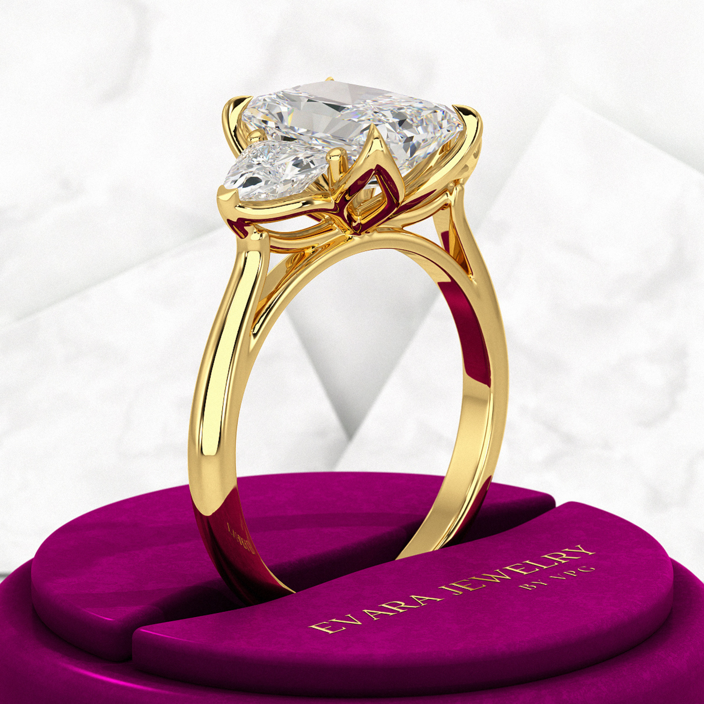 3.00 Carat Radiant Cut Diamond Engagement Ring - Evara Jewelry LLC