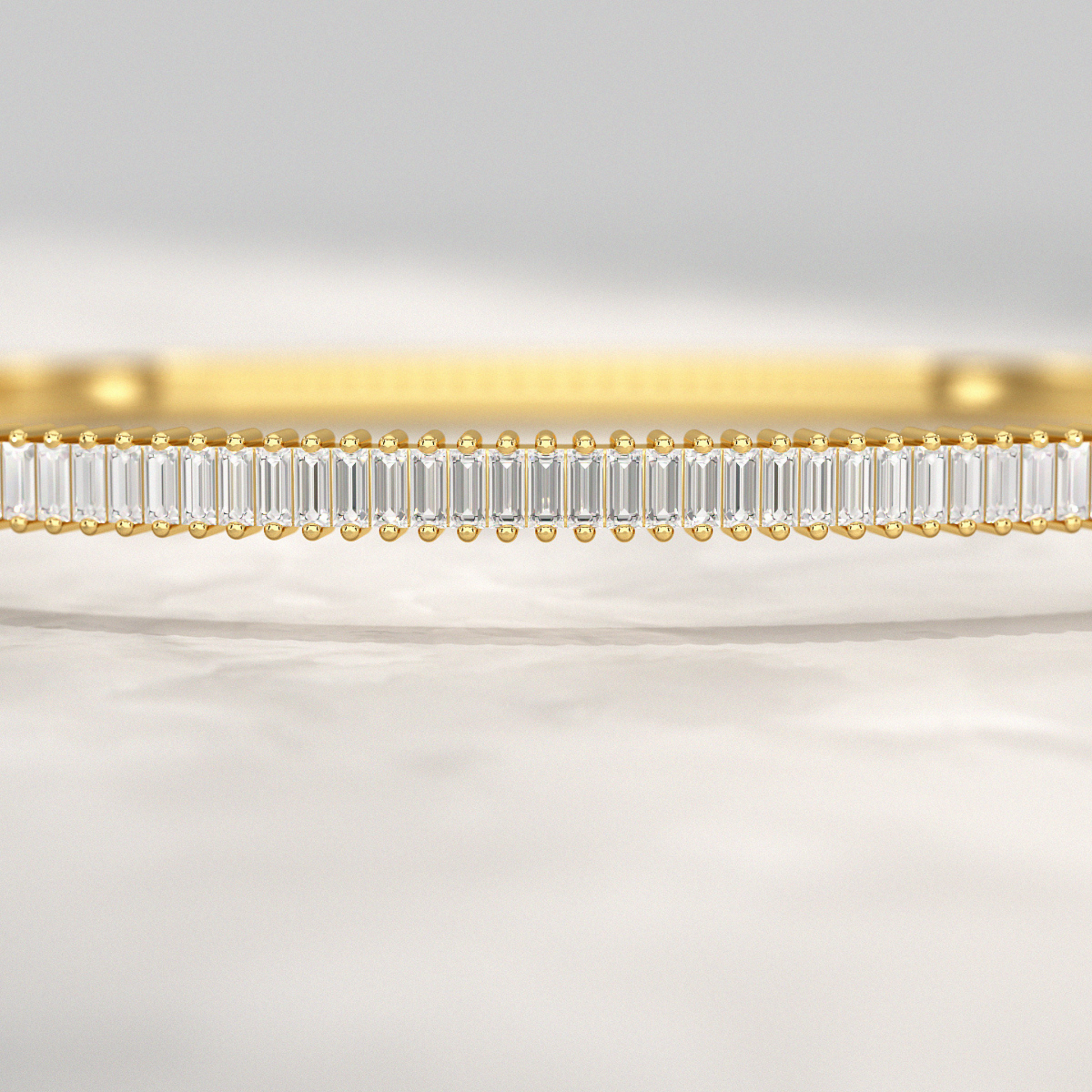 1.35 Carats Diamond Baguette Bangle Bracelet - Evara Jewelry LLC