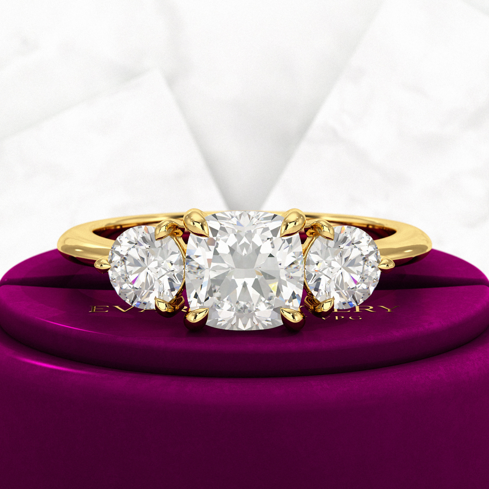 1.50 Carat Cushion Cut Diamond Engagement Ring - Evara Jewelry LLC