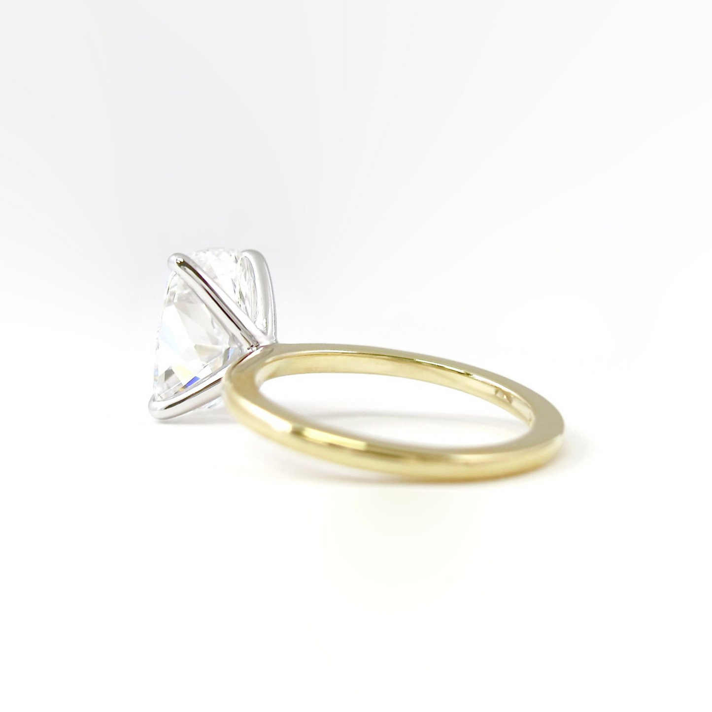 2 Carat Elongated Cushion Cut Two Tone Wedding Ring - Evara Jewelry LLC