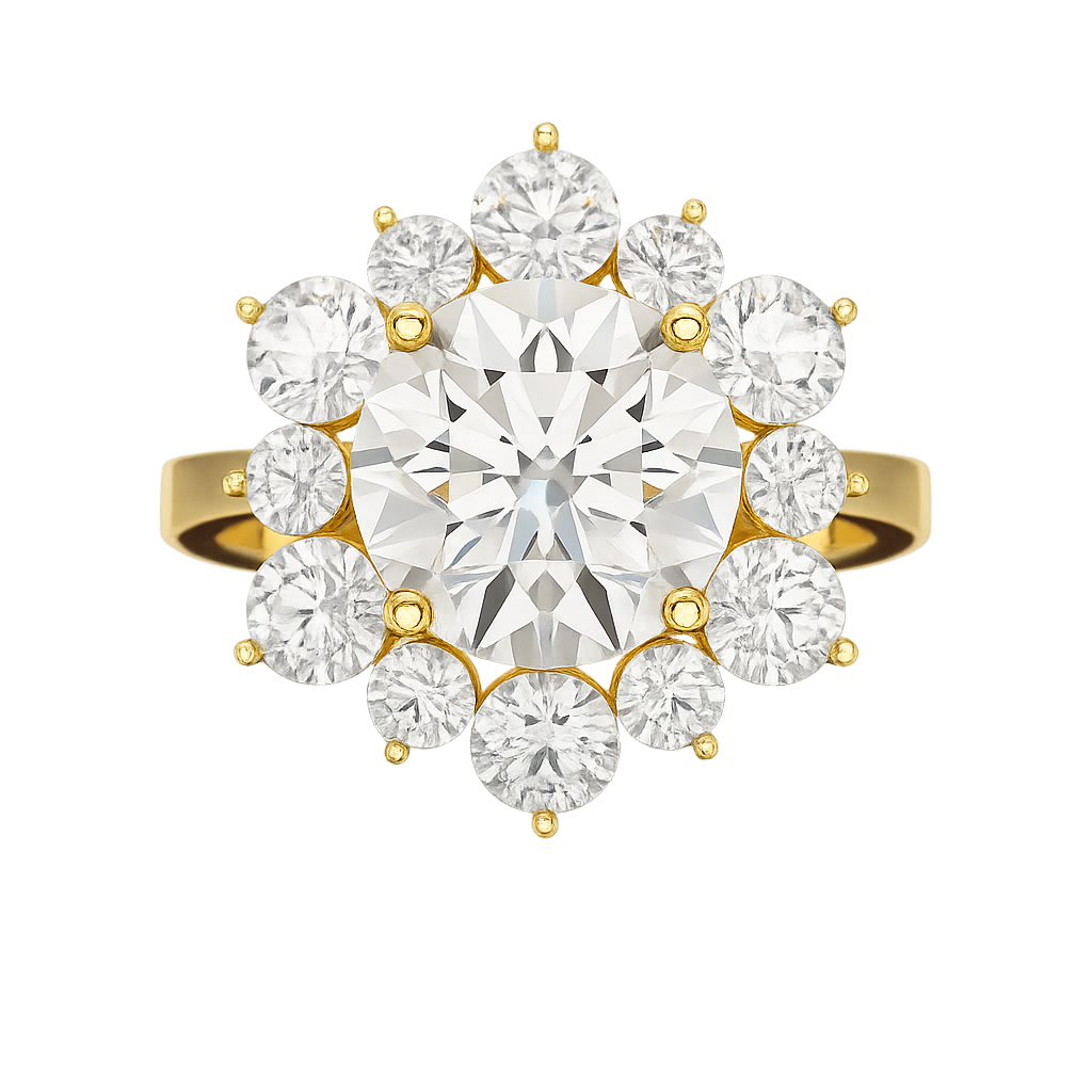 4 Carat Lab Grown Diamond Cluster Ring